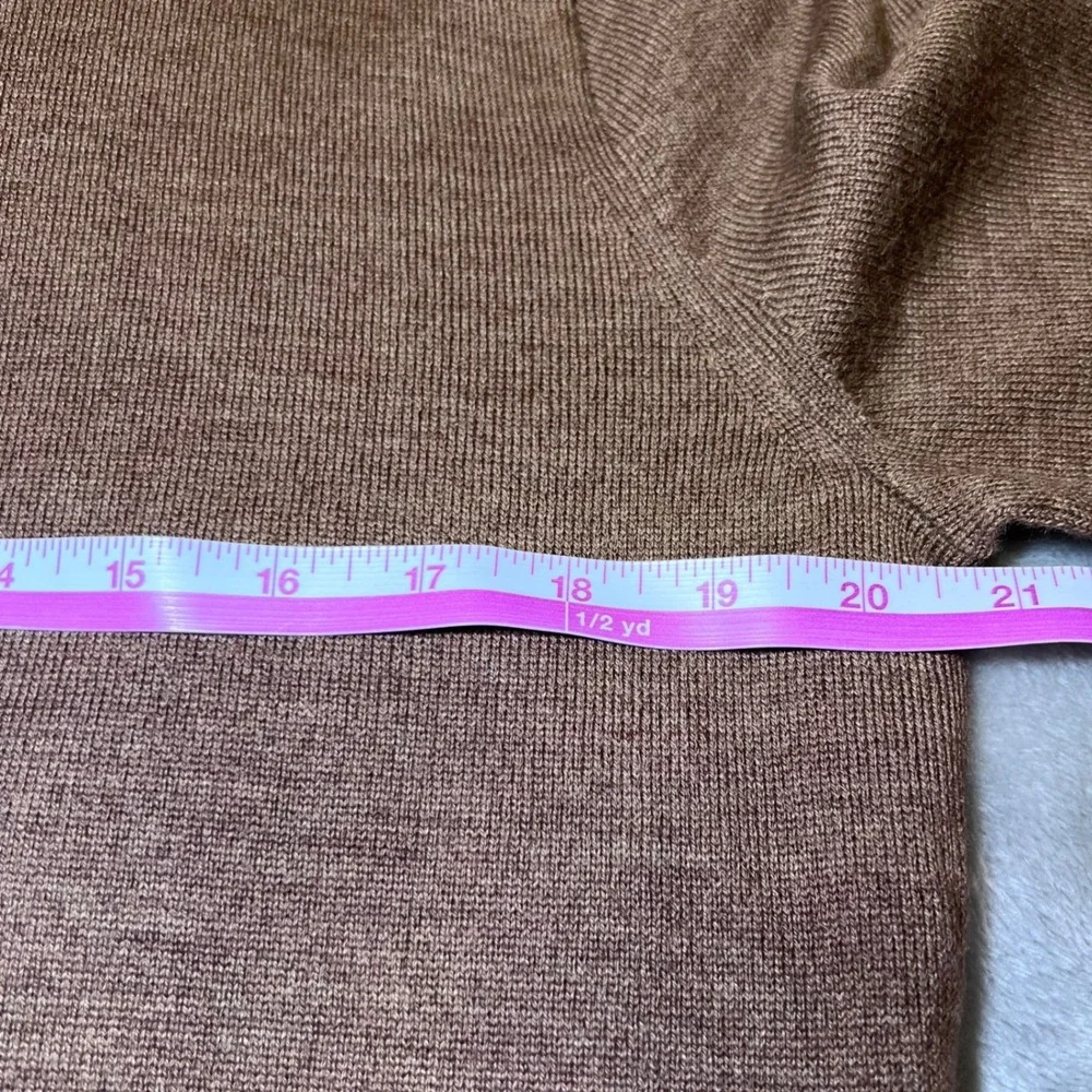 J.Crew Mens Size Medium Merino Wool Blend Crewneck Sweater Preppy Brown Pullover